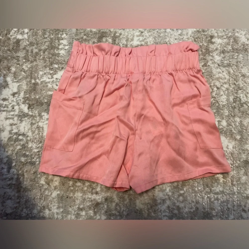 Janie and Jack Pink Bow-Tie High Waist Shorts size 6-NWT